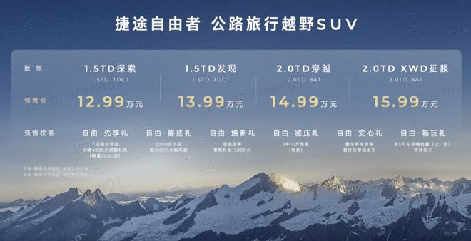 方盒子设计智能四驱加持 捷途自由者预售12.99万起2