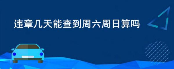 违章几天能查到周六周日算吗